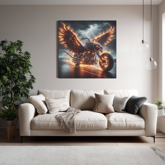 Eagle Motorcycle 1:1 Ratio Canvas Painting - Gregg Acini Adoree Designs - Canvas