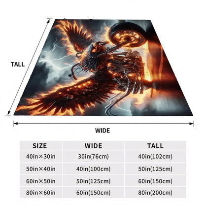 Eagle Motorcycle 300 GSM Flannel Throw Blanket (Made in USA) - Gregg Acini Adoree Designs - Blanket