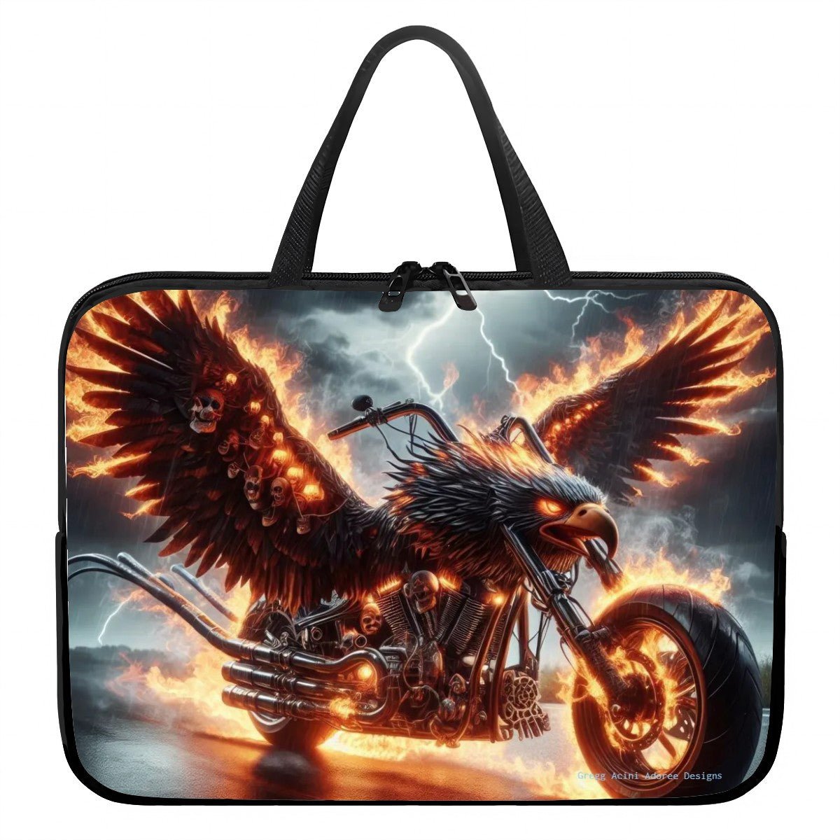Eagle Motorcycle Laptop Bag - Gregg Acini Adoree Designs - Computer Bag