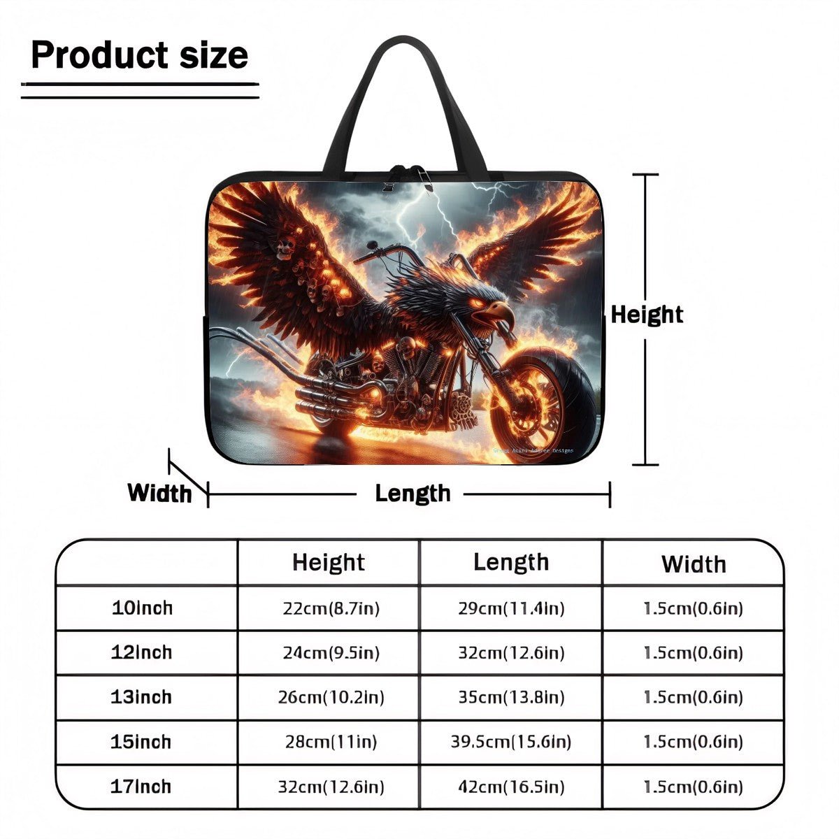 Eagle Motorcycle Laptop Bag - Gregg Acini Adoree Designs - Computer Bag
