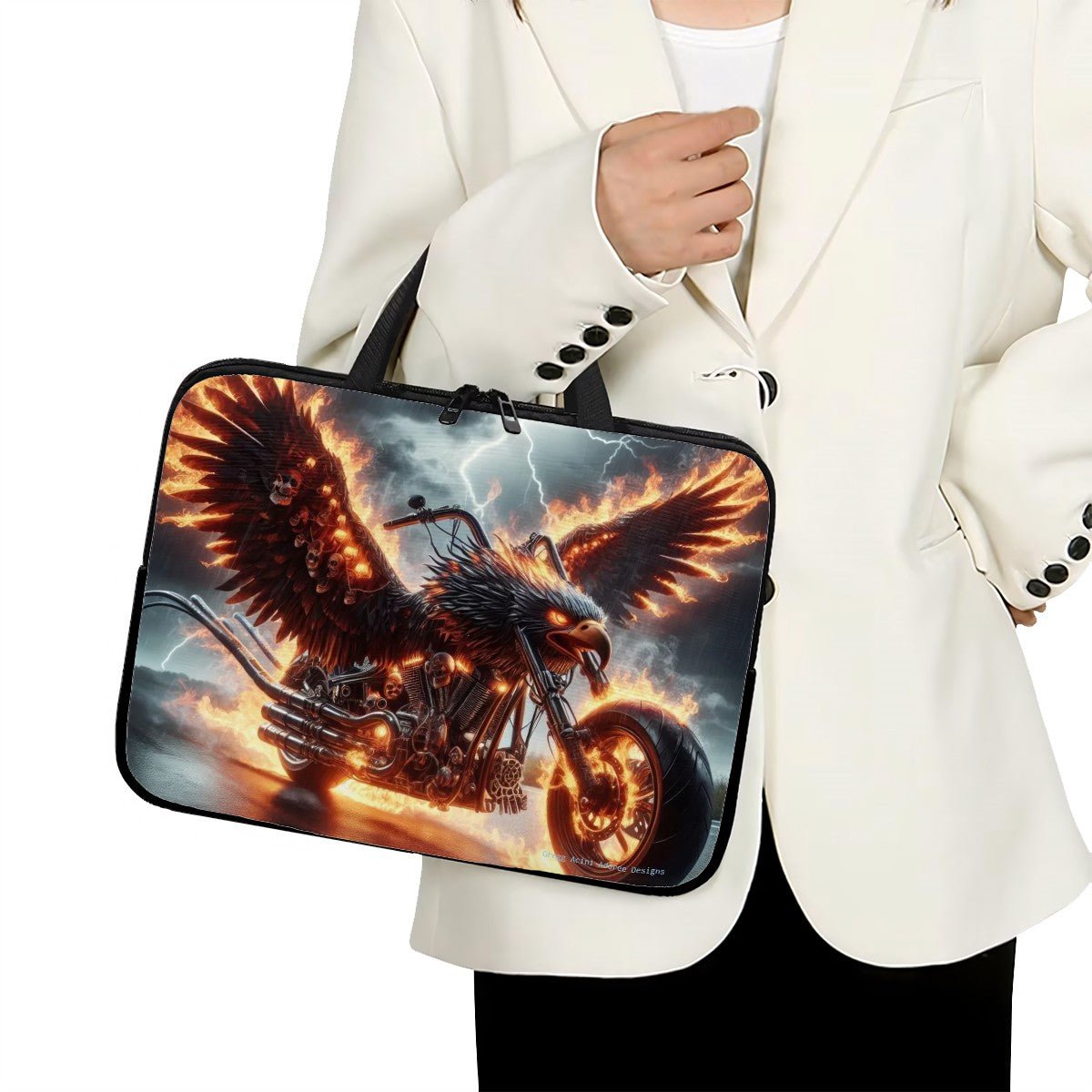 Eagle Motorcycle Laptop Bag - Gregg Acini Adoree Designs - Computer Bag