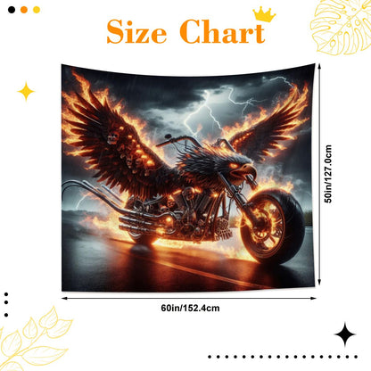 Eagle Motorcycle Lightweight Wall Tapestry (Fabric Wall Hanging - USA) - Gregg Acini Adoree Designs - Wall Coverings