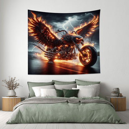 Eagle Motorcycle Lightweight Wall Tapestry (Fabric Wall Hanging - USA) - Gregg Acini Adoree Designs - Wall Coverings