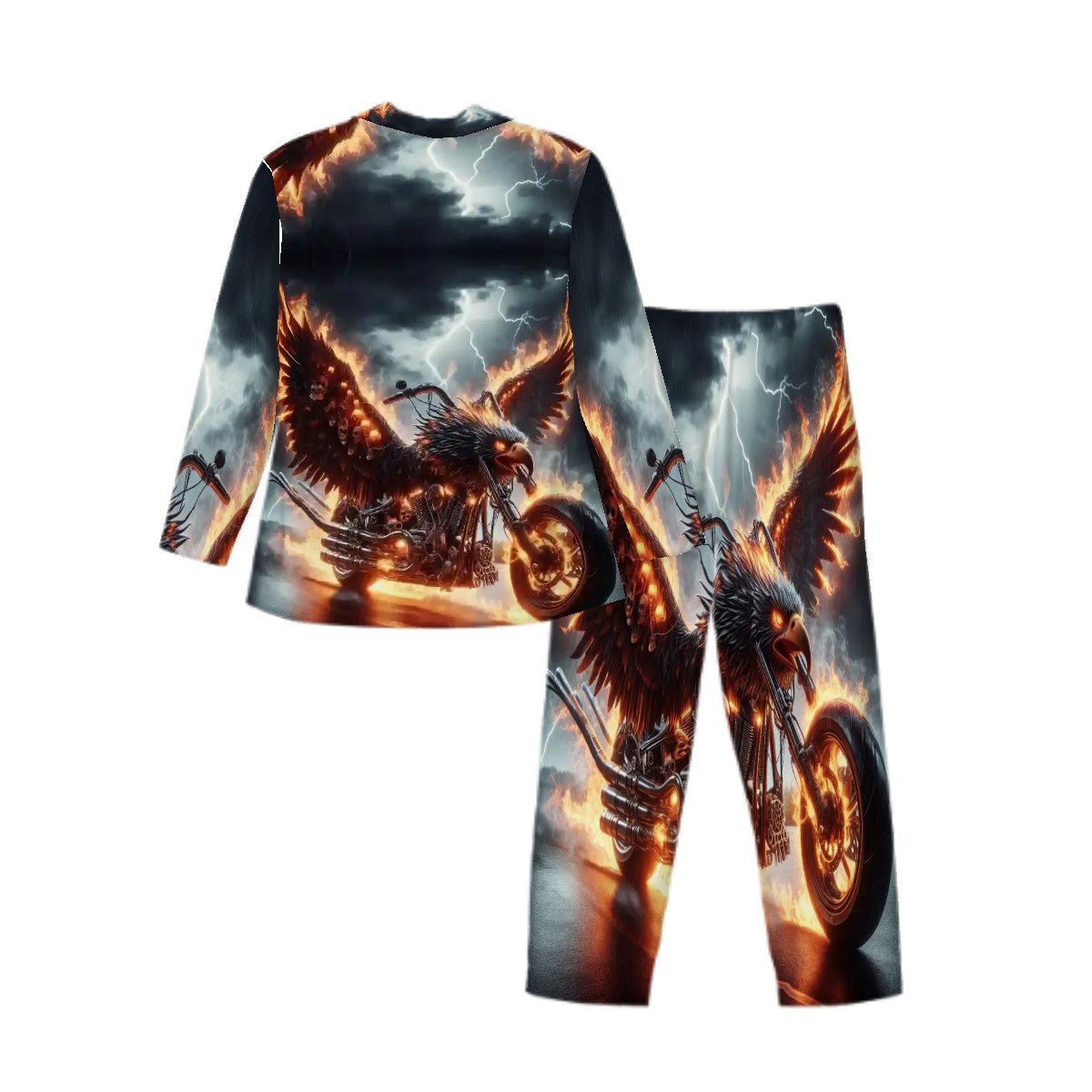 Eagle Motorcycle Long Sleeved Pajamas - Gregg Acini Adoree Designs - Men's Pajamas