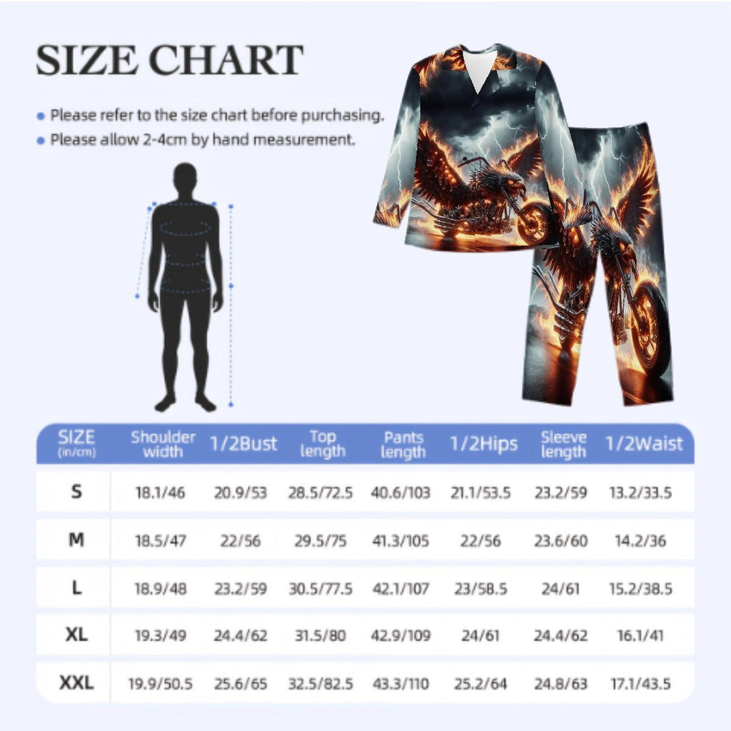 Eagle Motorcycle Long Sleeved Pajamas - Gregg Acini Adoree Designs - Men's Pajamas