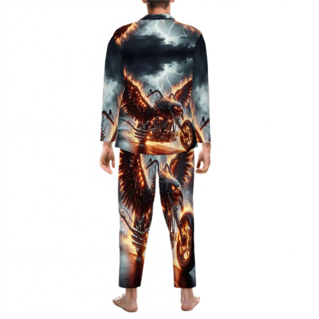 Eagle Motorcycle Long Sleeved Pajamas - Gregg Acini Adoree Designs - Men's Pajamas