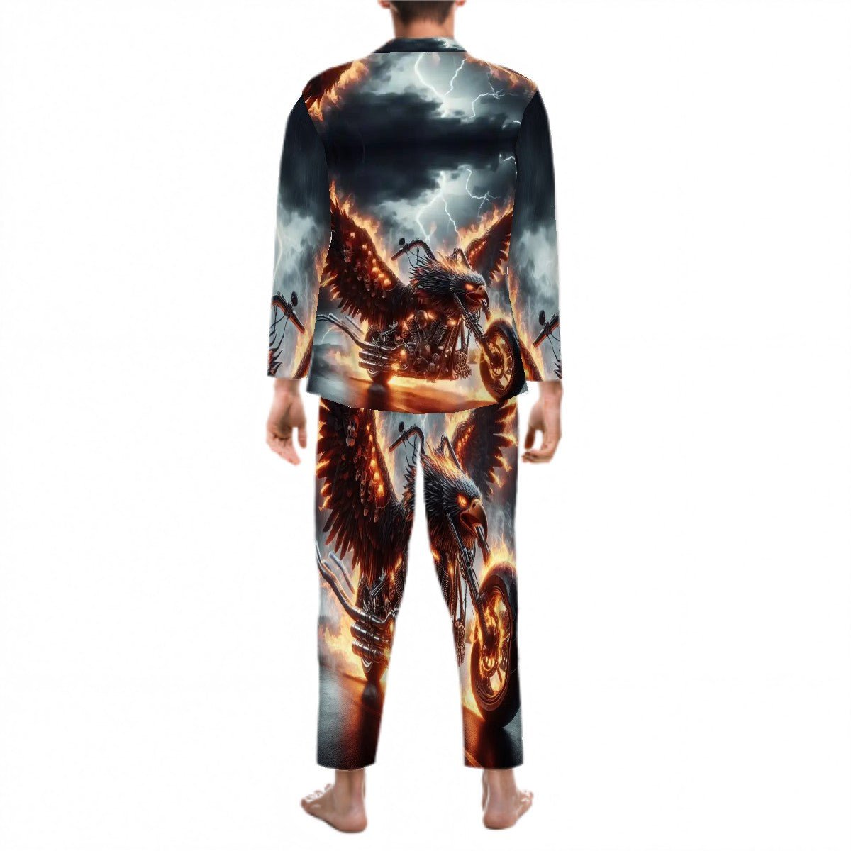 Eagle Motorcycle Long Sleeved Pajamas - Gregg Acini Adoree Designs - Men's Pajamas