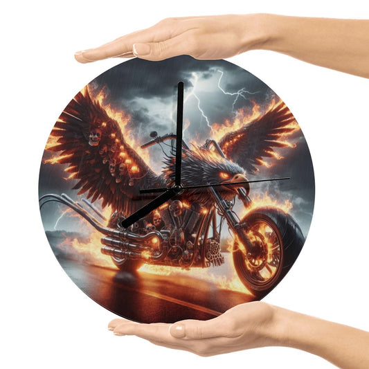 Eagle Motorcycle MDF Wall Clock (Made in USA) - Gregg Acini Adoree Designs - Wall Clock