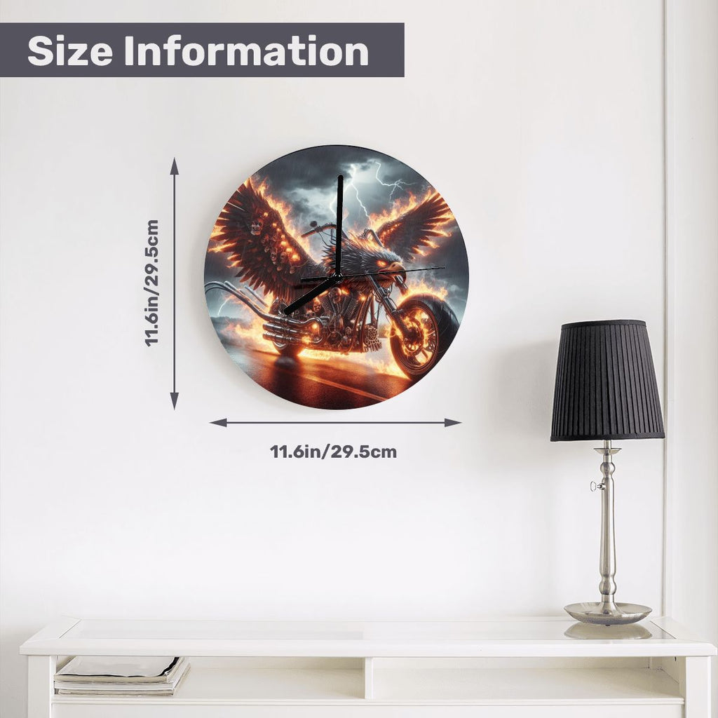 Eagle Motorcycle MDF Wall Clock (Made in USA) - Gregg Acini Adoree Designs - Wall Clock