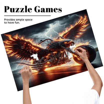 Eagle Motorcycle Wooden Jigsaw Puzzles 1000 pcs - Gregg Acini Adoree Designs - Jigsaw Puzzle