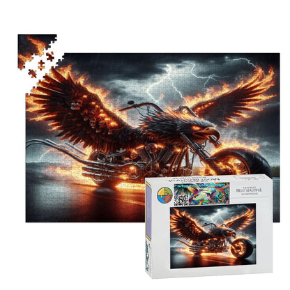Eagle Motorcycle Wooden Jigsaw Puzzles 1000 pcs - Gregg Acini Adoree Designs - Jigsaw Puzzle