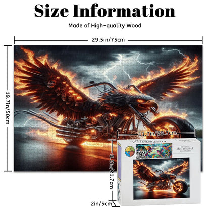 Eagle Motorcycle Wooden Jigsaw Puzzles 1000 pcs - Gregg Acini Adoree Designs - Jigsaw Puzzle