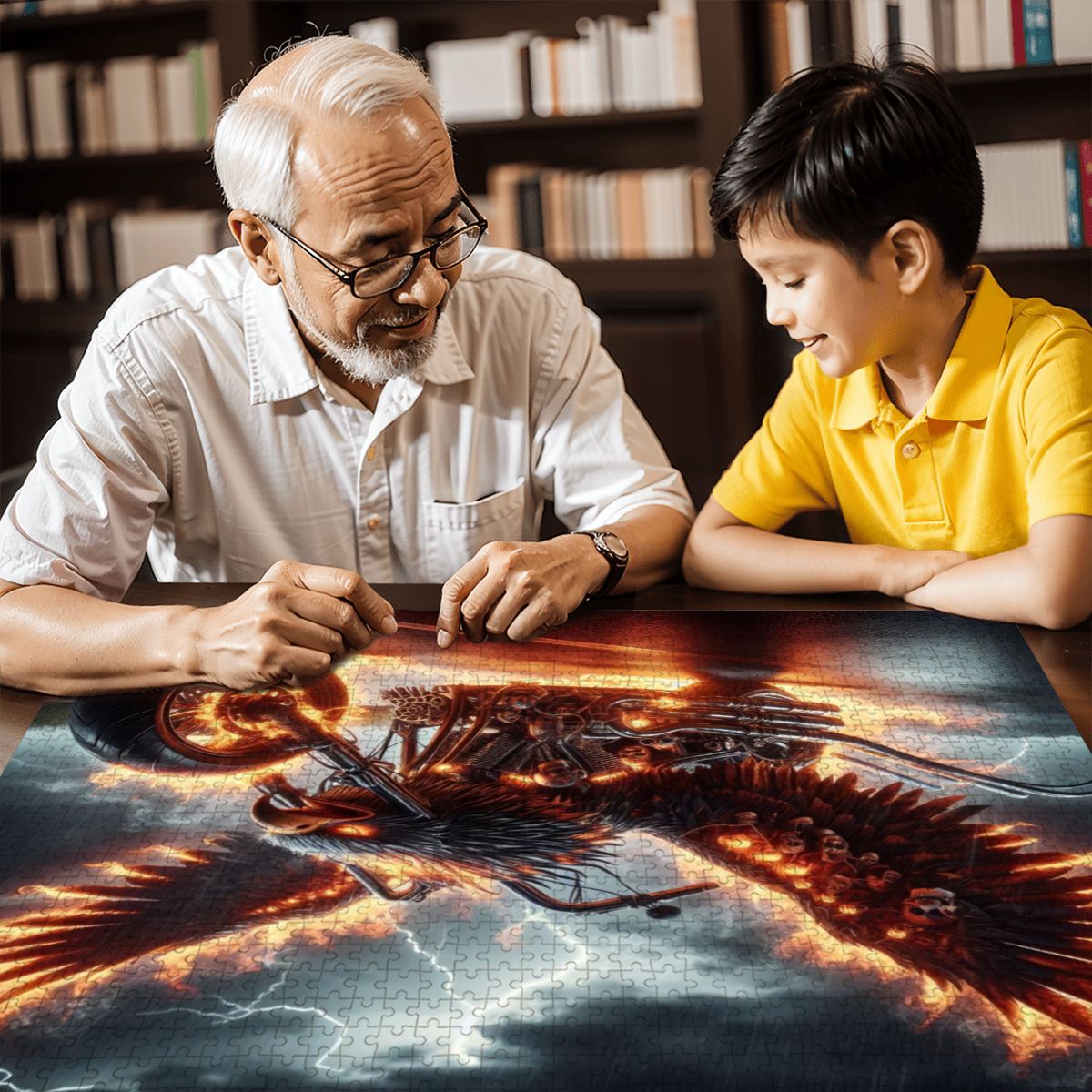 Eagle Motorcycle Wooden Jigsaw Puzzles 1000 pcs - Gregg Acini Adoree Designs - Jigsaw Puzzle