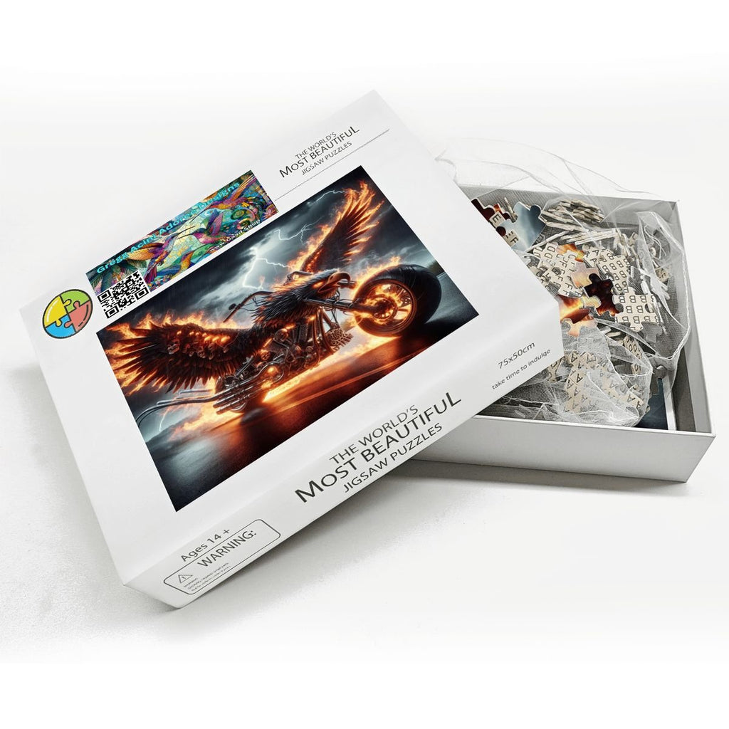 Eagle Motorcycle Wooden Jigsaw Puzzles 1000 pcs - Gregg Acini Adoree Designs - Jigsaw Puzzle