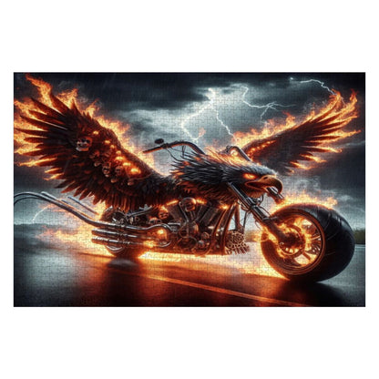 Eagle Motorcycle Wooden Jigsaw Puzzles 1000 pcs - Gregg Acini Adoree Designs - Jigsaw Puzzle