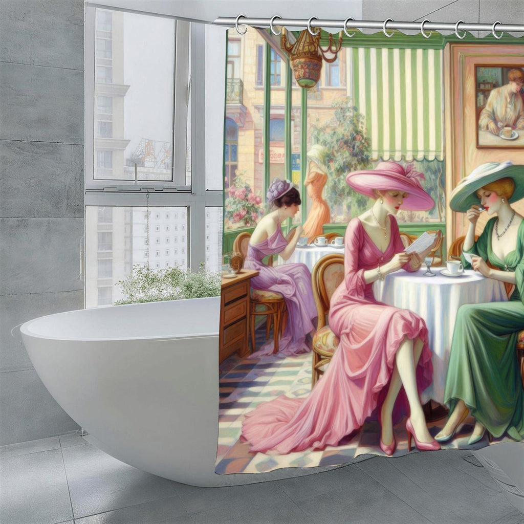 Kiffe Cafe Shower Curtain 70.8"x70.8" (Made in USA)