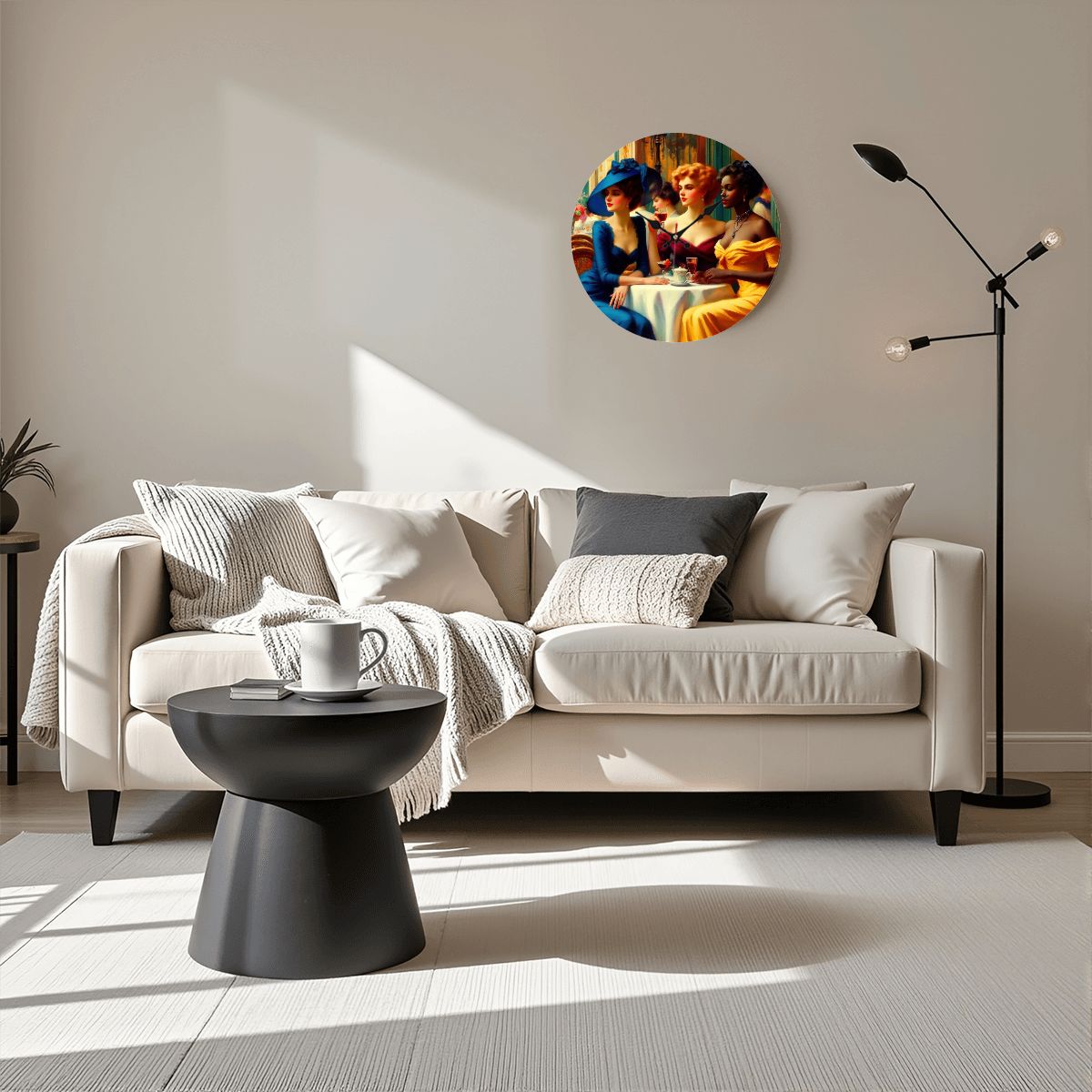 Ladies Who Lunch Wooden Round Wall Clock 9.8"x9.8" (Made in USA)