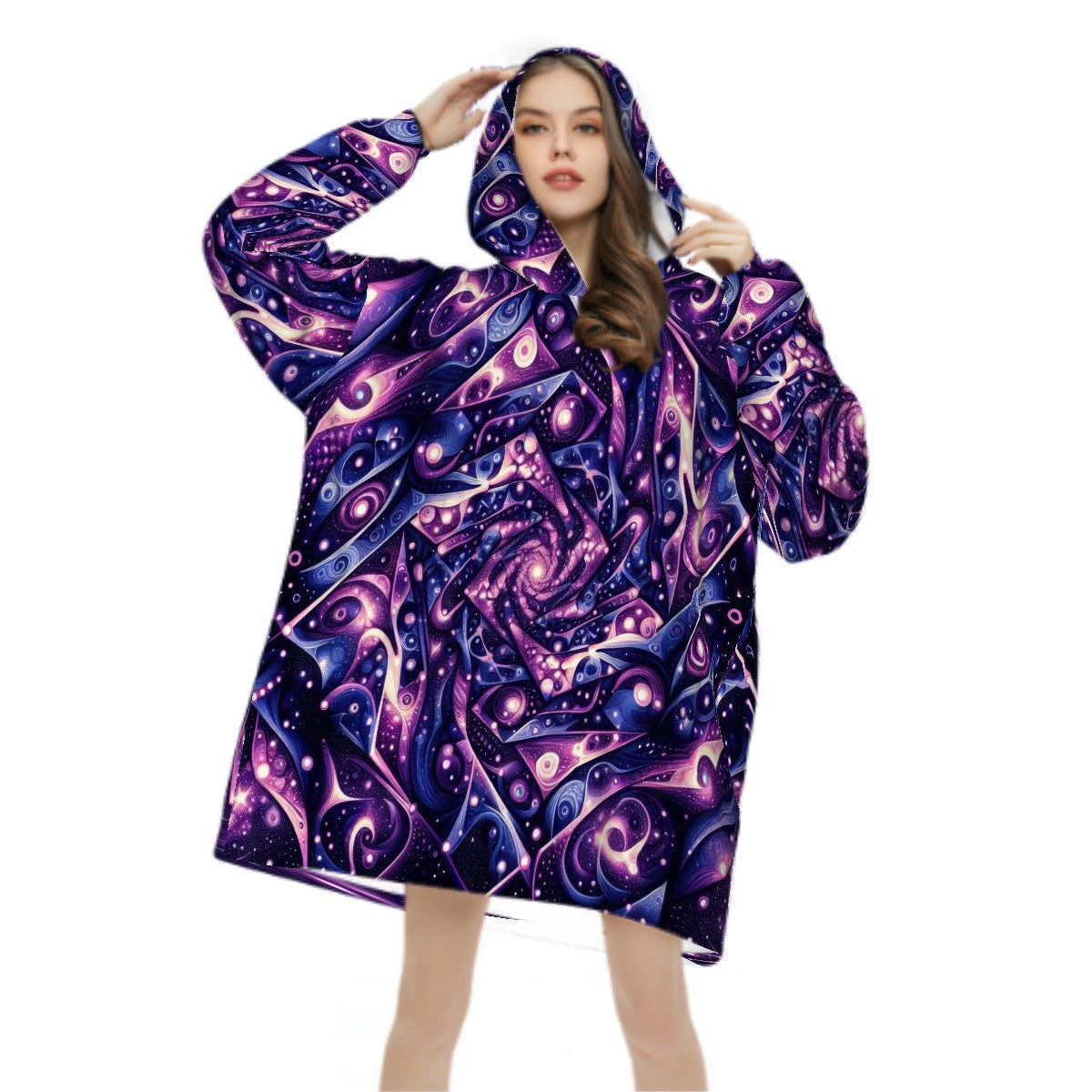 Purple Galaxy Adult Blanket Hoodie