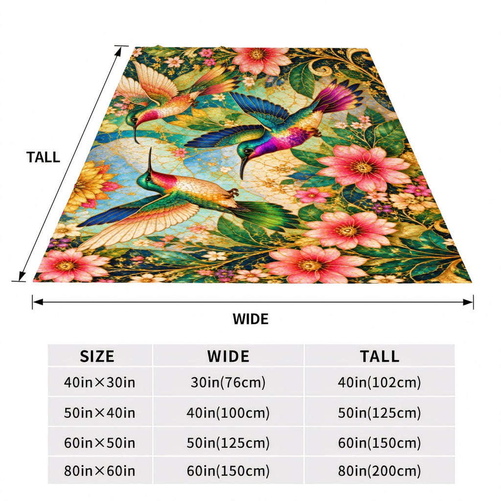Garden of Gilded Wings Flannel Throw Blanket | Made in USA