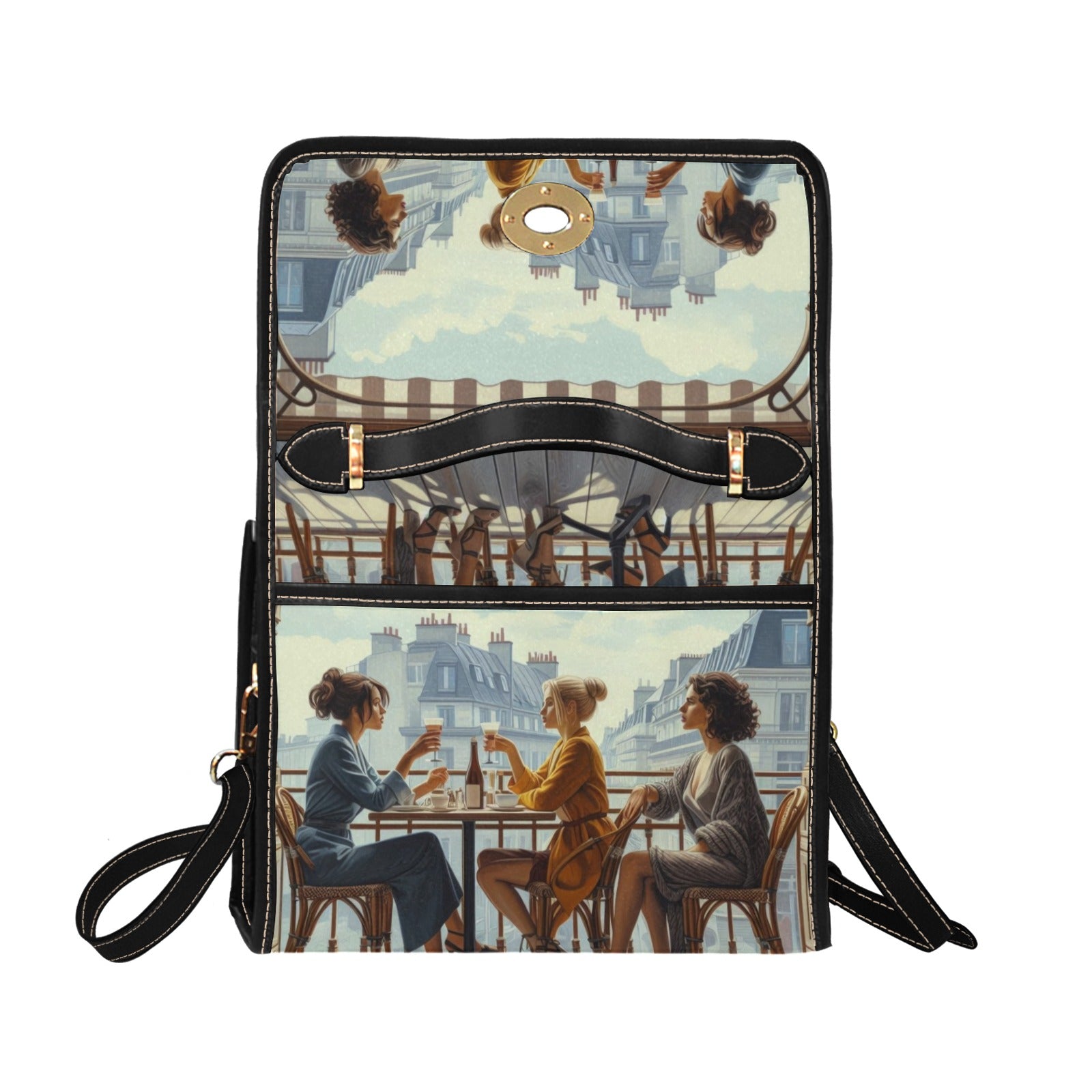 Paris Balcony Satchel Waterproof Canvas Bag