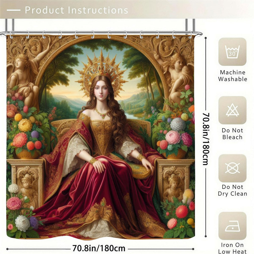 The Golden Halo Queen Shower Curtain 70.8"x70.8" (Made in USA)