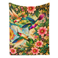 Garden of Gilded Wings Flannel Throw Blanket | Made in USA