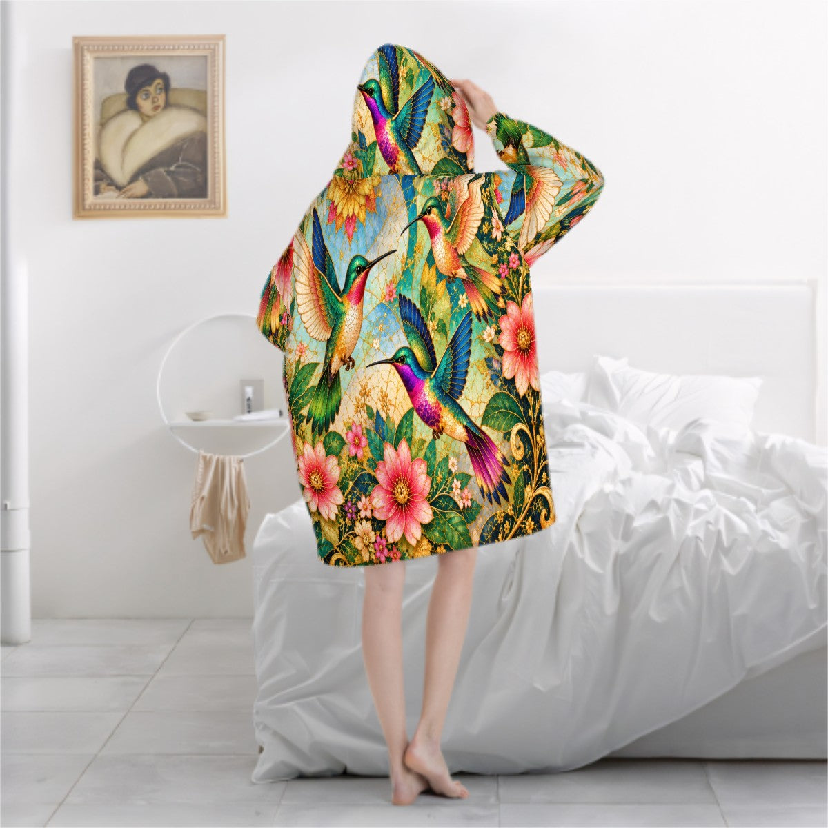 Garden of Gilded Wings Blanket Hoodie