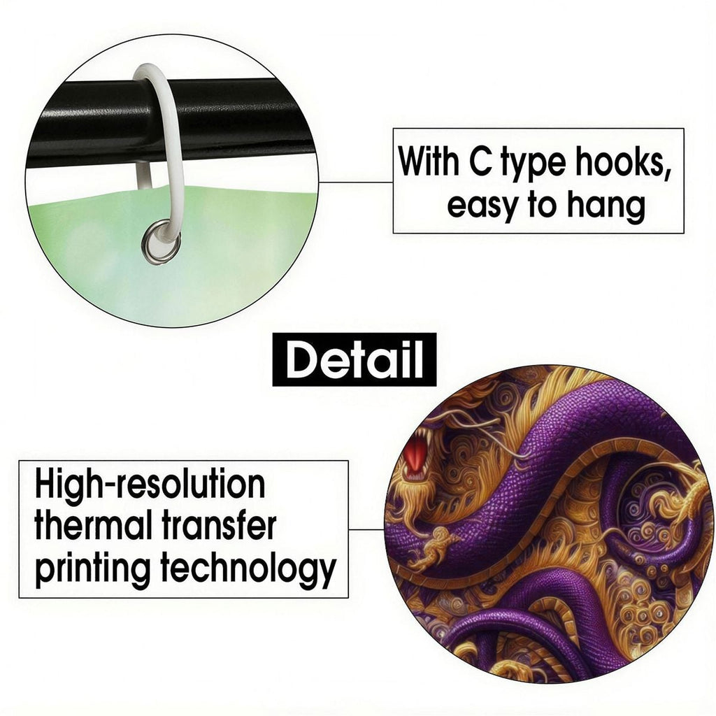 Purple Dragon Shower Curtain | Eastern-Style Serpent Art