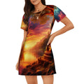 Loose Short-Sleeve Nightgown (Multiple Designs Set 1 - First image shows selected design)