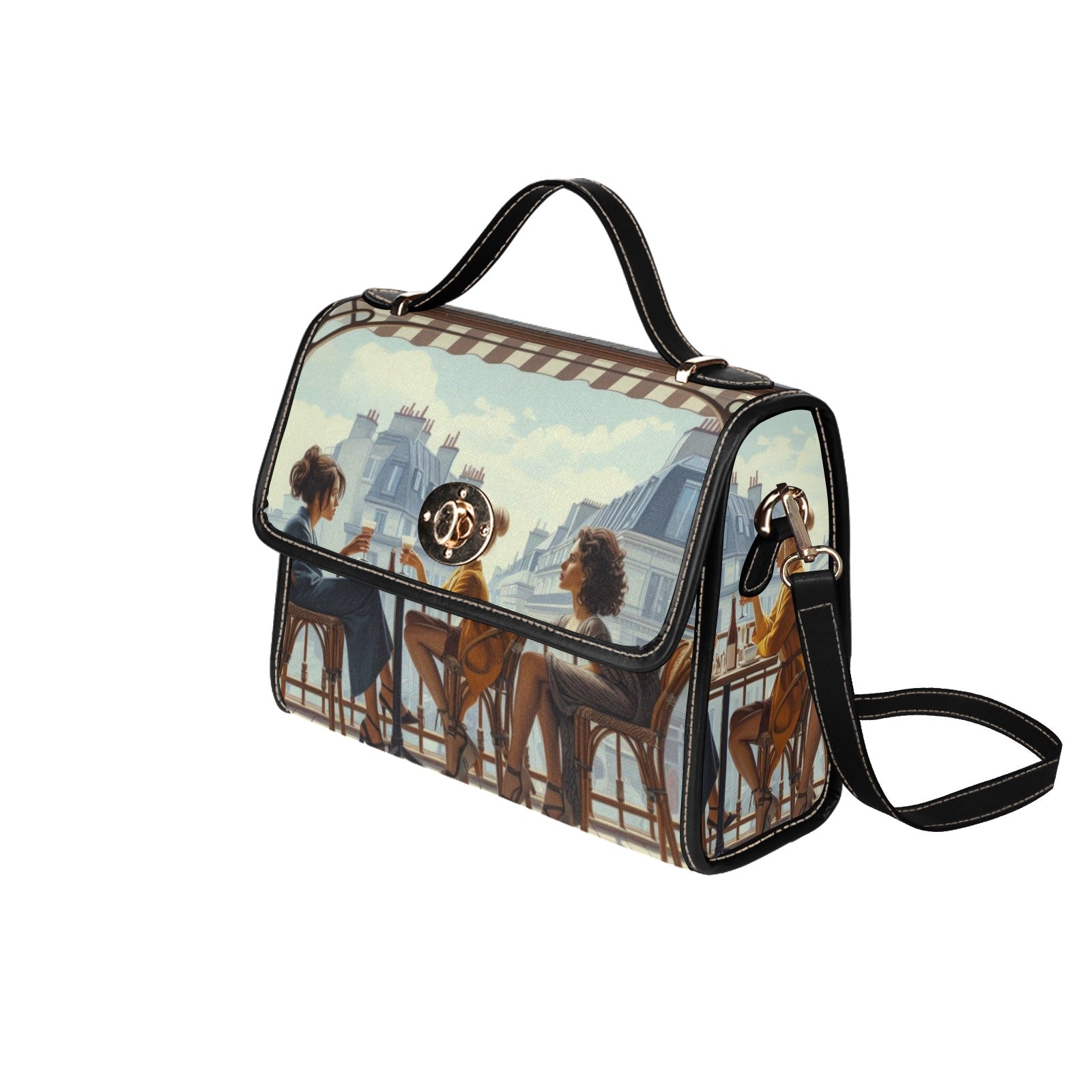 Paris Balcony Satchel Waterproof Canvas Bag
