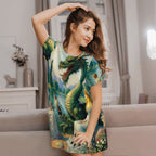 Loose Short-Sleeve Nightgown (Multiple Designs Set 1 - First image shows selected design)
