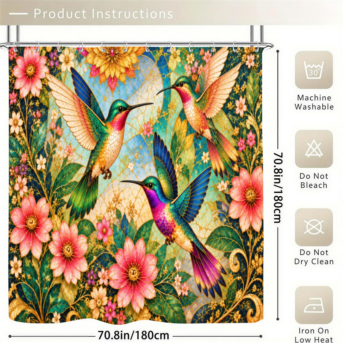 Garden of Gilded Wings Shower Curtain