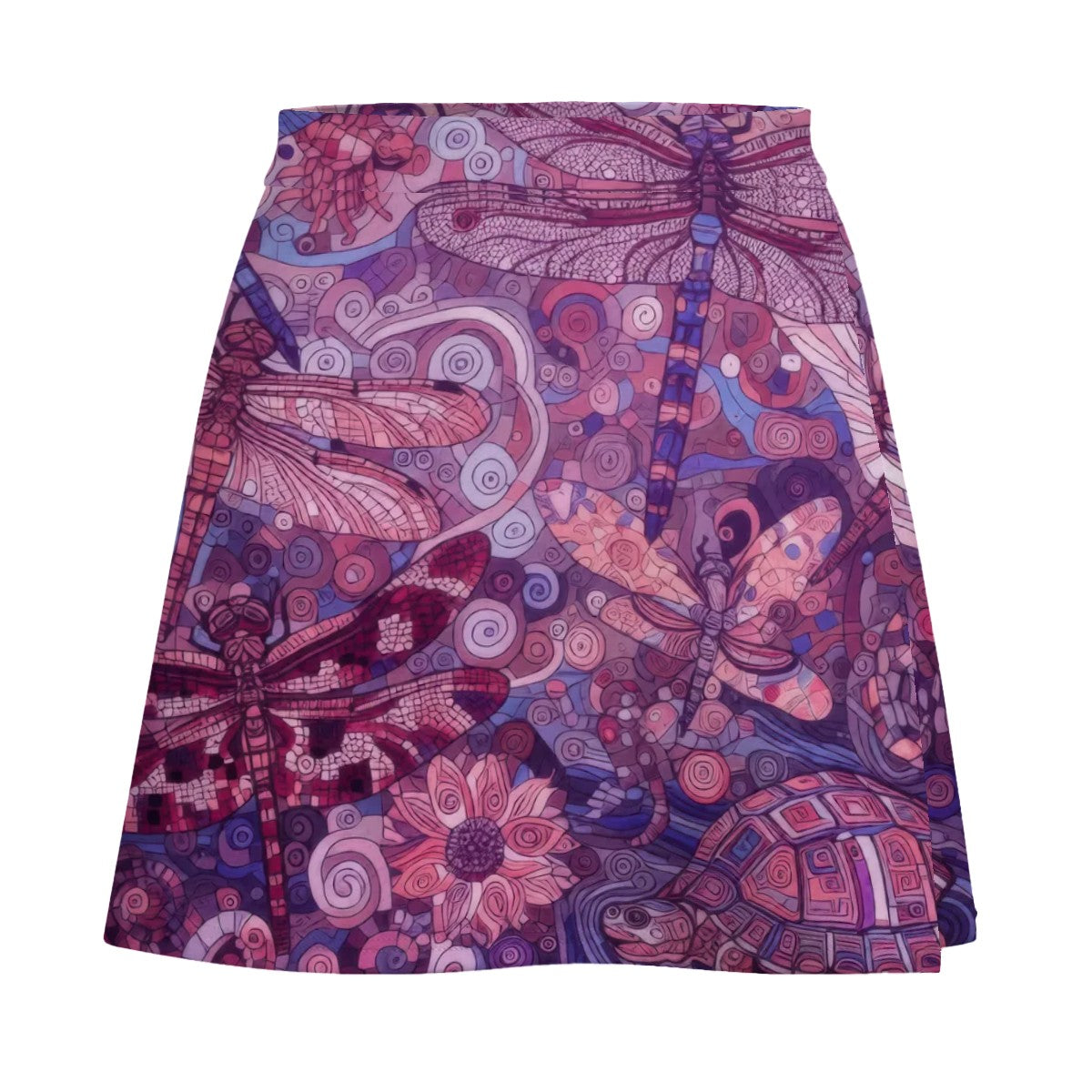 Pink Dragonflies Mini Skirt