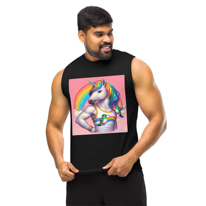 Fabulous Unicorn Muscle Shirt by Gregg Acini Adoree Designs - Gregg Acini Adoree Designs - Muscle Shirt