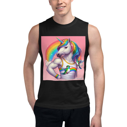 Fabulous Unicorn Muscle Shirt by Gregg Acini Adoree Designs - Gregg Acini Adoree Designs - Muscle Shirt