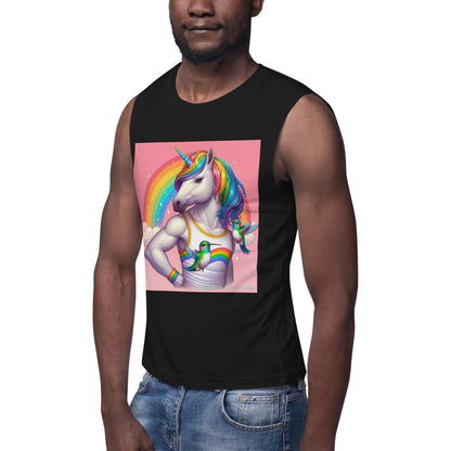 Fabulous Unicorn Muscle Shirt by Gregg Acini Adoree Designs - Gregg Acini Adoree Designs - Muscle Shirt