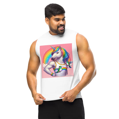 Fabulous Unicorn Muscle Shirt by Gregg Acini Adoree Designs - Gregg Acini Adoree Designs - Muscle Shirt