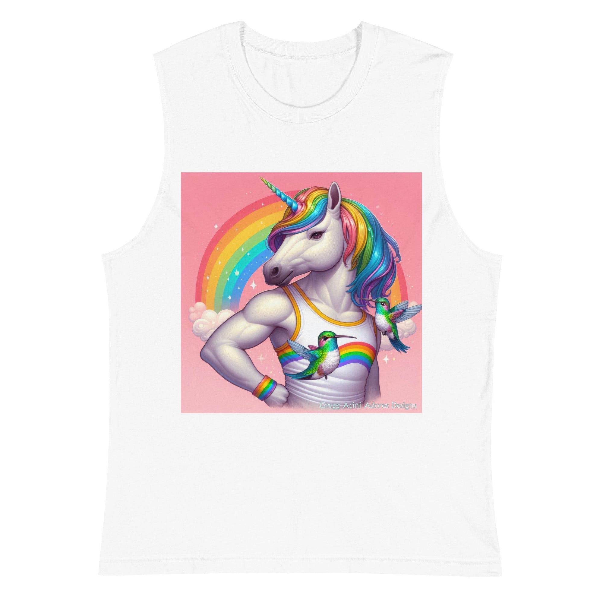 Fabulous Unicorn Muscle Shirt by Gregg Acini Adoree Designs - Gregg Acini Adoree Designs - Muscle Shirt