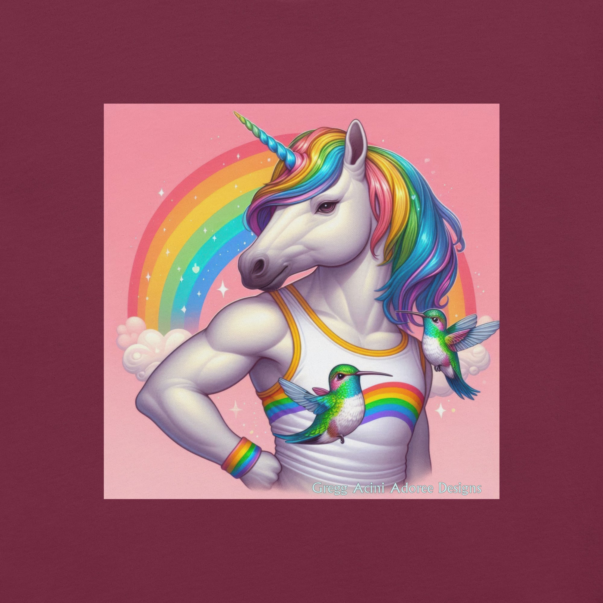 Fabulous Unicorn Unisex t-shirt by Gregg Acini Adoree Designs - Gregg Acini Adoree Designs - Tee Shirt