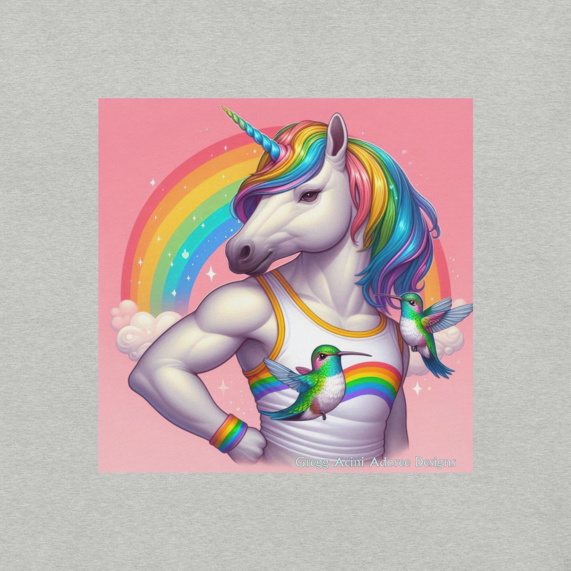 Fabulous Unicorn Unisex t-shirt by Gregg Acini Adoree Designs - Gregg Acini Adoree Designs - Tee Shirt