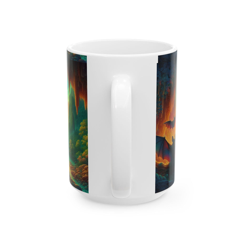Fantasy Nature Mug with Bat Paradise Design – 11oz & 15oz - Gregg Acini Adoree Designs - Mug