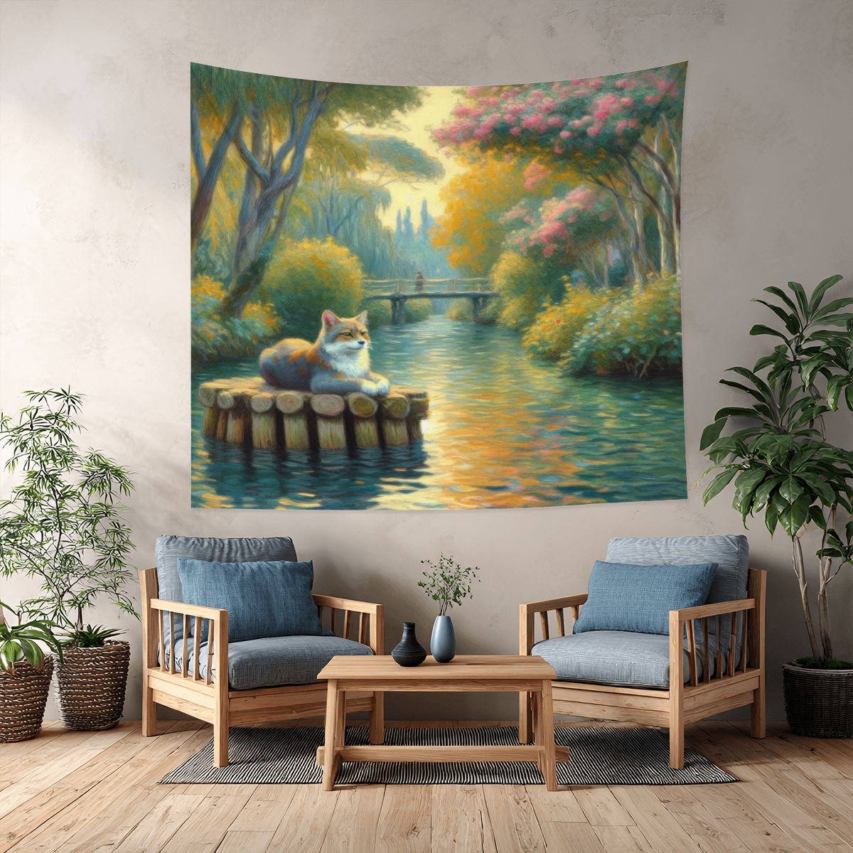Faux Fossa Lightweight Wall Tapestry (Fabric Wall Hanging - USA) - Gregg Acini Adoree Designs - Wall Coverings
