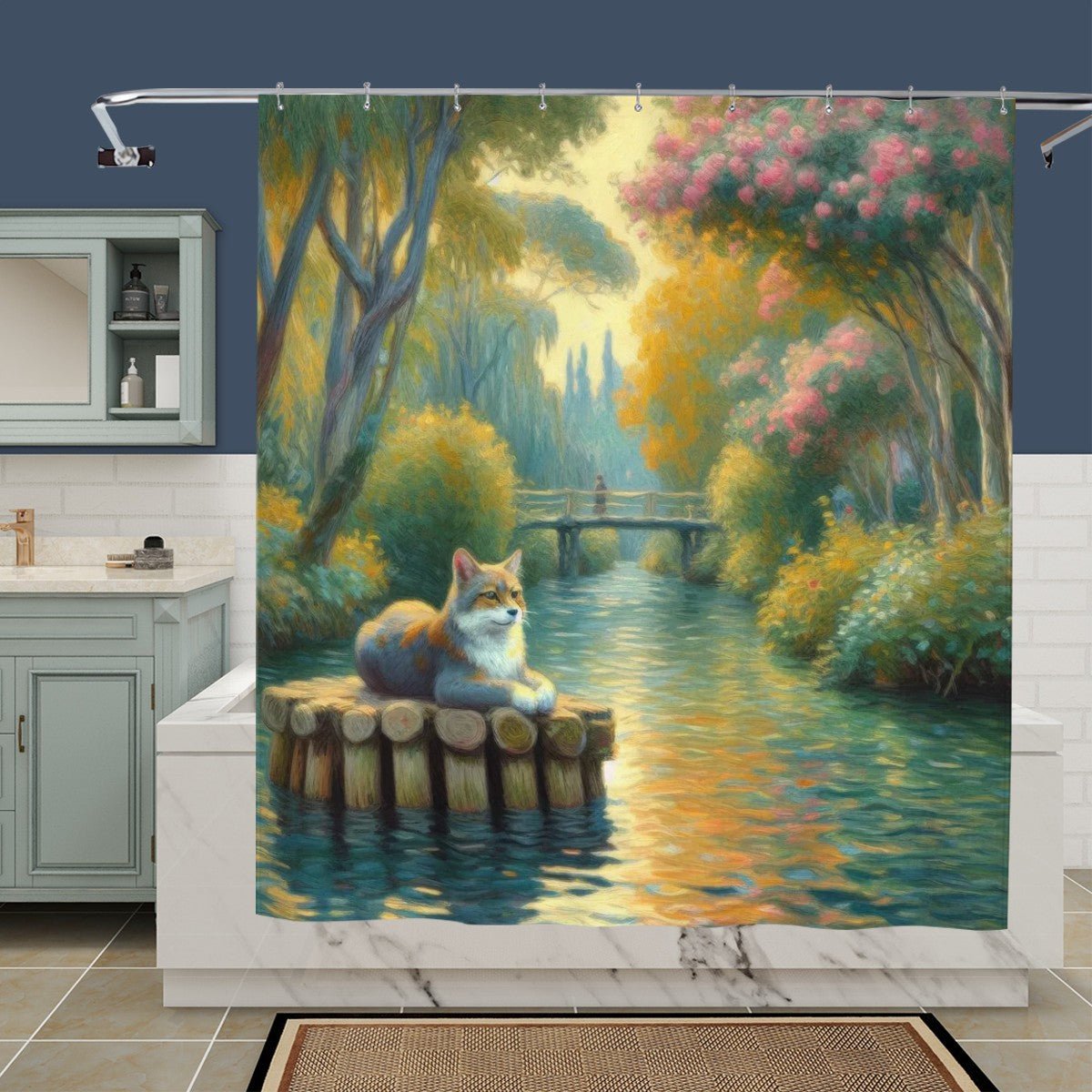 Faux Fossa Shower Curtain - Gregg Acini Adoree Designs - shower curtain