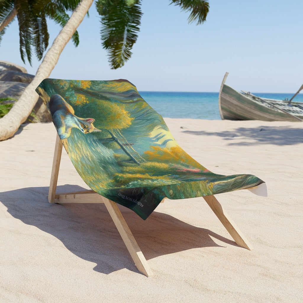 Faux Fossa Vibrant Beach Towel - Summer Vibes with Friends - Gregg Acini Adoree Designs - Towel