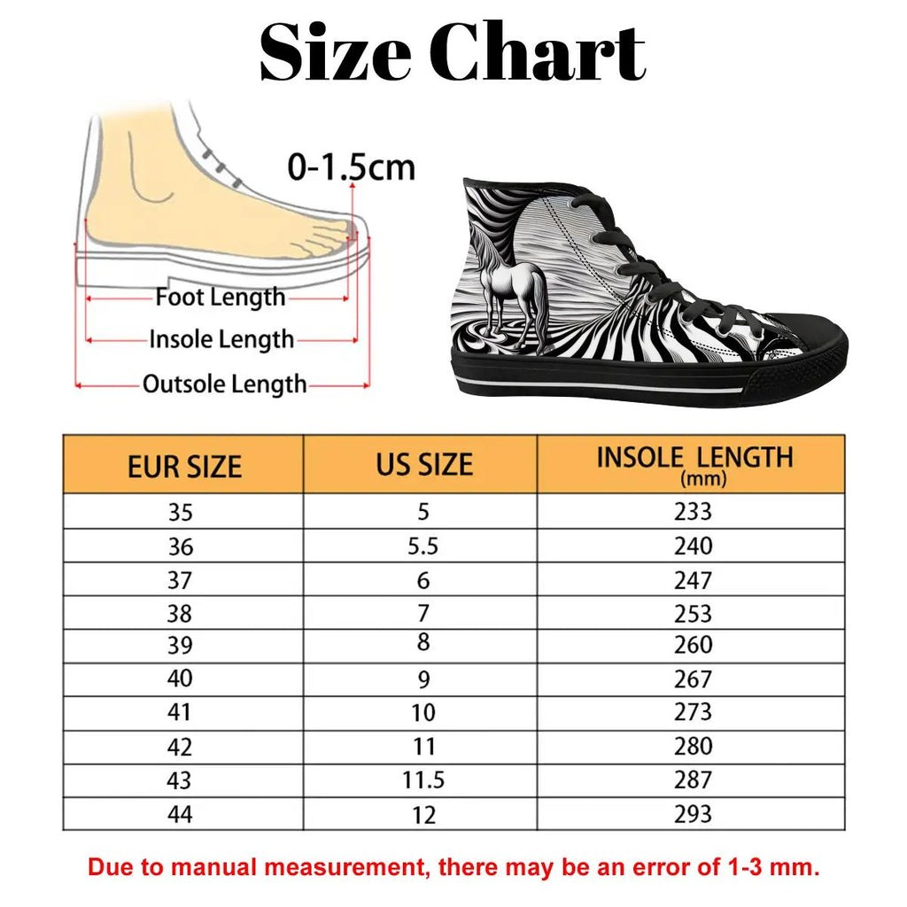 Psychedelic Wave Unisex High Top Canvas Shoes (women's sizes)