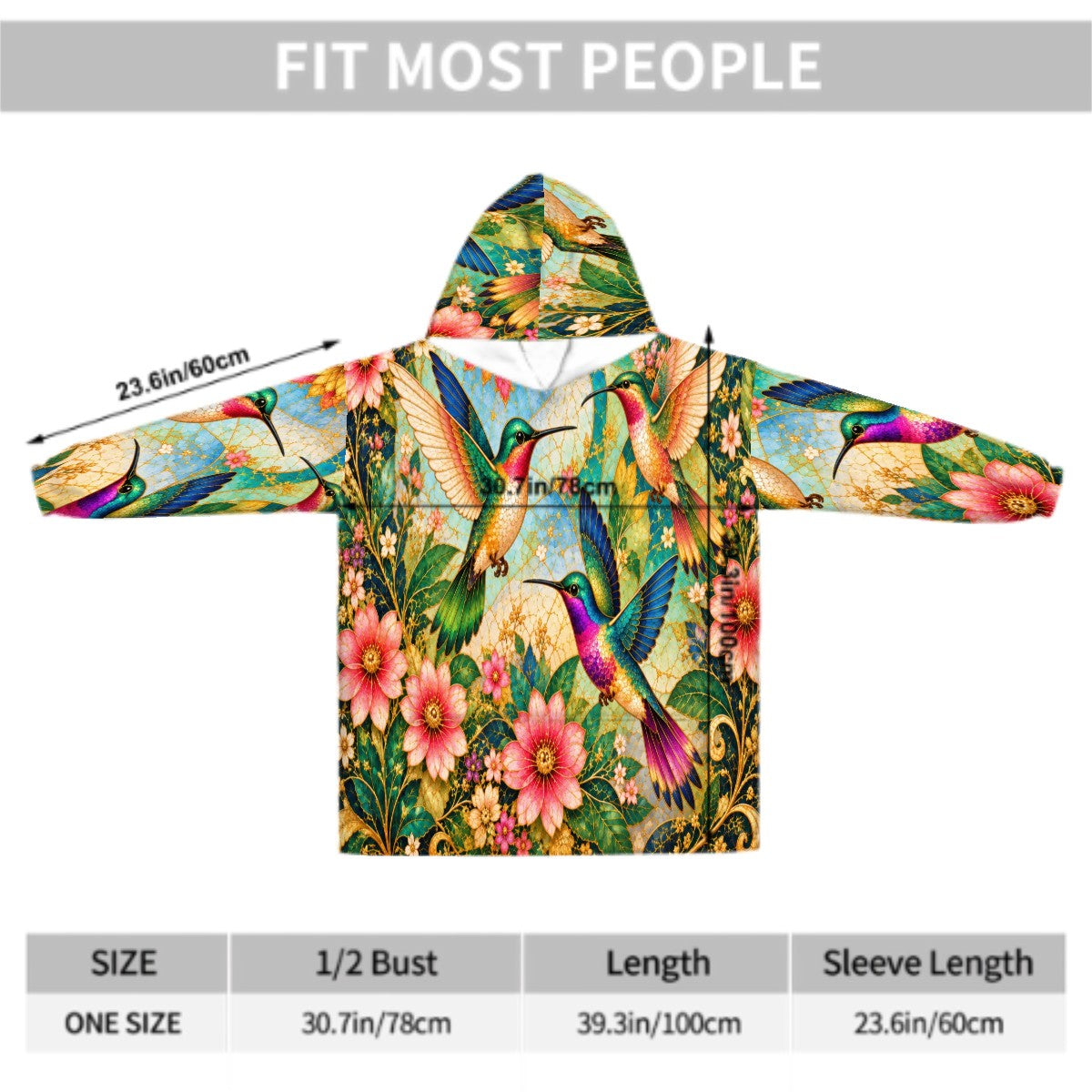 Garden of Gilded Wings Blanket Hoodie