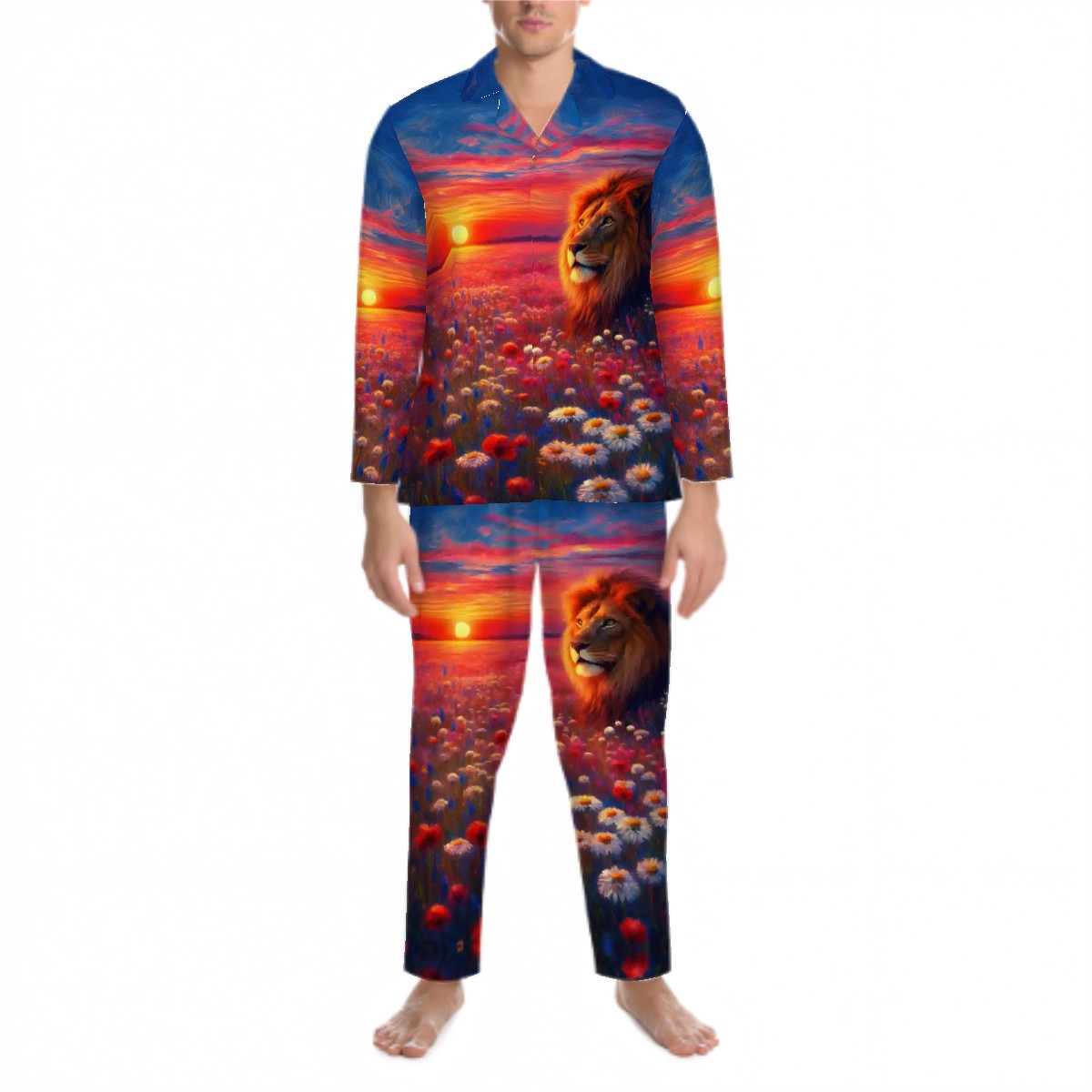 Long Sleeved Pajamas - Lion Designs (First image shows selected design)