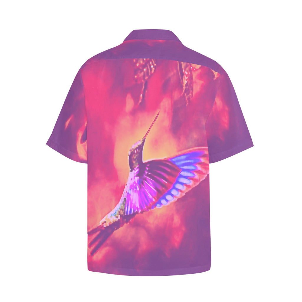 Shrine Hummingbird Hawaiian Shirt with Chest Pocket