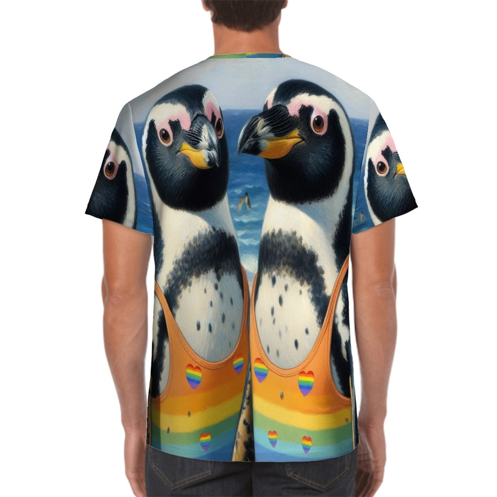 Proud Penguins at the Beach Unisex Short-Sleeve T-Shirt