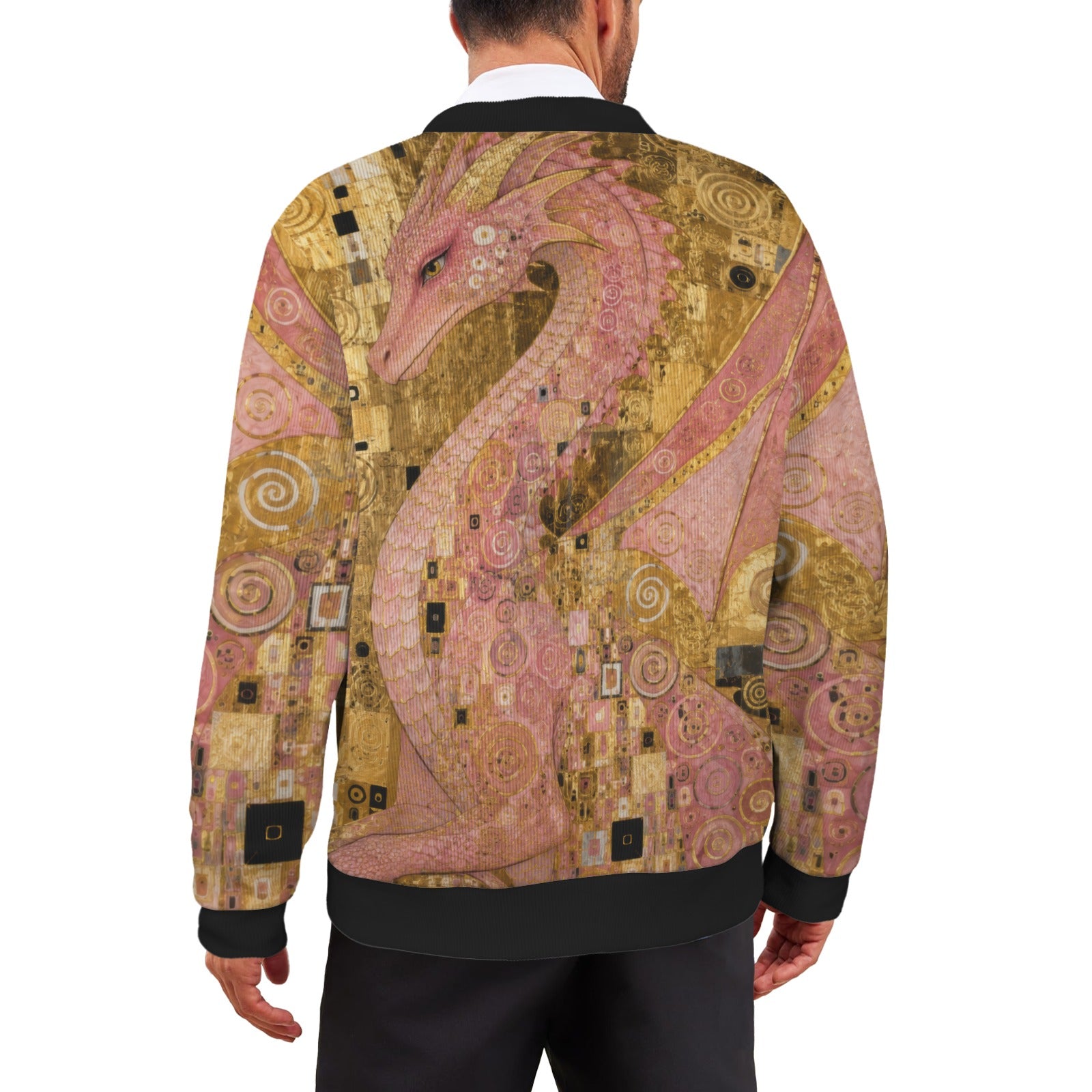 Pink Dragon Ribbed Cardigan